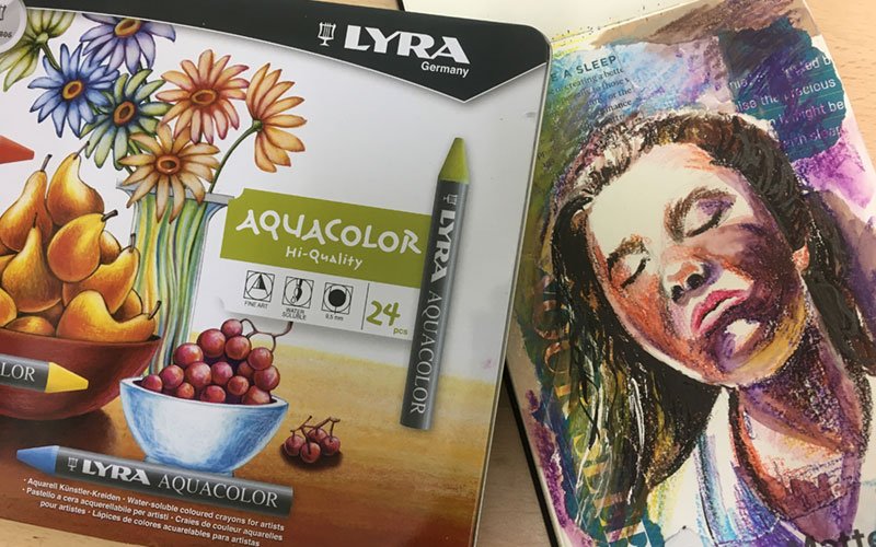 Review of Lyra AquaColor Water-Soluble Wax Crayons - Kick in the Creatives